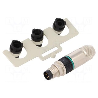 Connector: M8 | male | PIN: 3 | straight | for cable | plug | Slimline | 4A