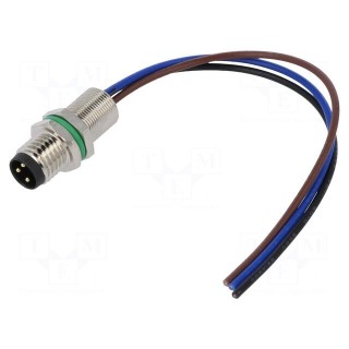 Connector: M8 | male | PIN: 3 | straight | for panel mounting | socket