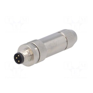 Connector: M8 | male | PIN: 3 | straight | shielded | for cable | plug