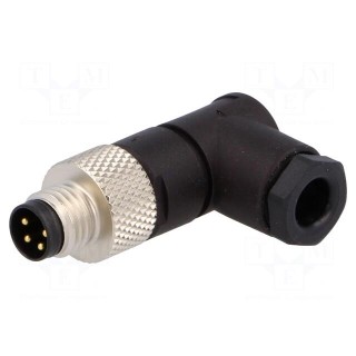 Connector: M8 | male | PIN: 4 | angled 90° | for cable | plug