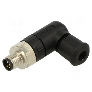 Connector: M8 | male | PIN: 4 | angled 90° | for cable | plug | IP67