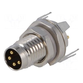 Connector: M8 | male | PIN: 4 | shielded | socket | IP67 | 30V | 2.5÷4mm