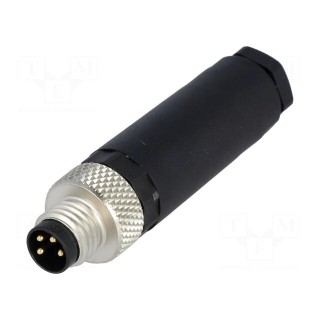 Connector: M8 | male | PIN: 4 | straight | for cable | plug