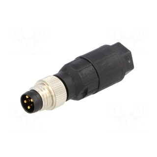 Connector: M8 | male | PIN: 4 | straight | for cable | plug | 4A | IP65/IP67