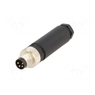 Connector: M8 | male | PIN: 4 | straight | for cable | plug | IP67 | 30V