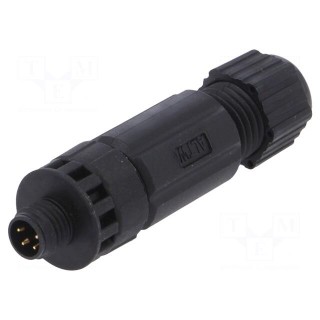 Connector: M8 | male | PIN: 4 | straight | for cable | plug | IP67