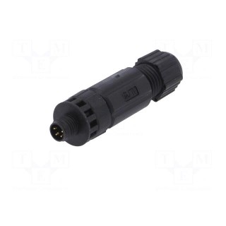 Connector: M8 | male | PIN: 4 | straight | for cable | plug | IP67