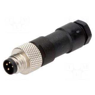 Connector: M8 | male | PIN: 4 | straight | for cable | plug | Nano-Change