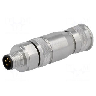Connector: M8 | male | PIN: 4 | straight | shielded | for cable | plug