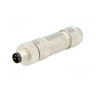 Connector: M8 | male | PIN: 4 | straight | shielded | for cable | plug