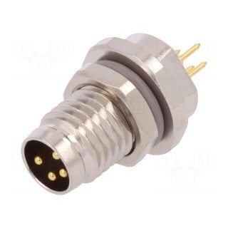Connector: M8 | male | PIN: 4 | for panel mounting,front side nut