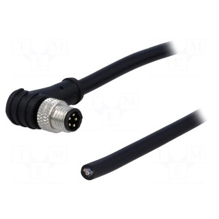 Connector: M8 | male | PIN: 5 | angled 90° | plug | 3A | IP65,IP67 | 30V | 1m