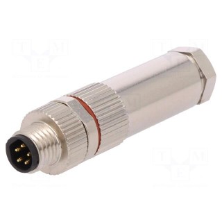 Connector: M8 | male | PIN: 5 | for cable | plug | 1.5A | IP67 | 30V