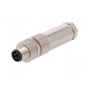 Connector: M8 | male | PIN: 5 | for cable | plug | 1.5A | IP67 | 30V