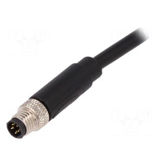 Connector: M8 | male | PIN: 5 | straight | plug | 1.5A | IP67 | 30V | 1m | PVC
