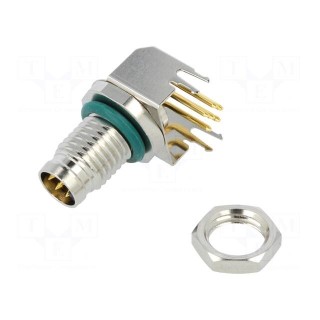 Connector: M8 | male | PIN: 6 | angled 90° | on PCBs | socket | 1.5A | IP68