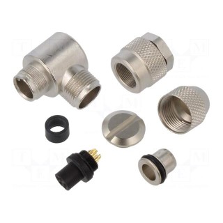 Connector: M9 | plug | female | Plating: gold-plated | 125V | IP67 | PIN: 5