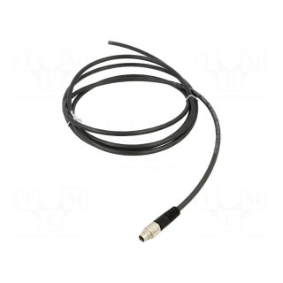 Connection lead | PIN: 3 | shielded,with leads | plug | -25÷70°C | IP67