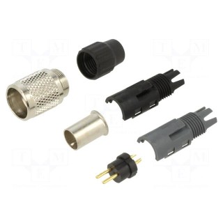 Connector: M9 | plug | male | Plating: gold-plated | 125V | IP40 | PIN: 2