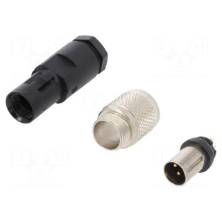 Connector: M9 | plug | 712 | male | PIN: 4 | gold-plated | 3A | IP67 | 125V