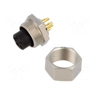 Connector: M9 | socket | female | Plating: gold-plated | 125V | IP40