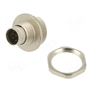 Connector: M9 | socket | male | Plating: gold-plated | 125V | IP67 | PIN: 8
