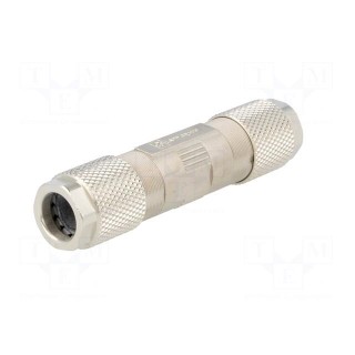 Coupler | M12 | for cable | without tools | IP67 | Cat: 7a