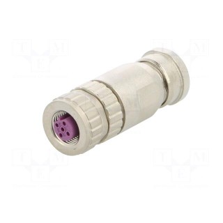 Plug | M12 | PIN: 4 | female | B code-Profibus | for cable | straight