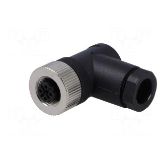 Plug | M12 | PIN: 4 | female | D code-Ethernet | for cable | IP65/IP67