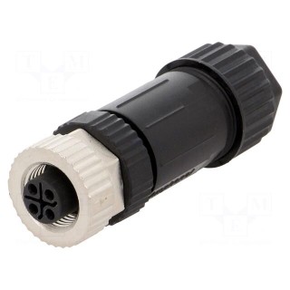 Plug | M12 | PIN: 4 | female | S code-Power | for cable | screw terminal