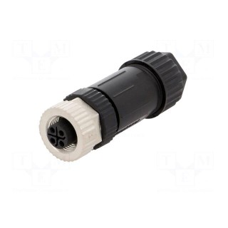Plug | M12 | PIN: 4 | female | S code-Power | for cable | screw terminal
