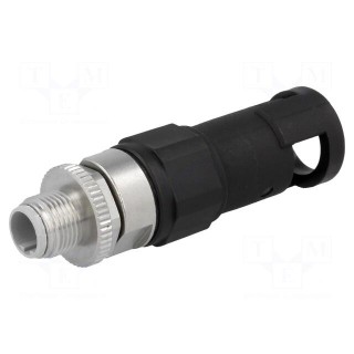 Plug | M12 | PIN: 4 | male | D code-Ethernet | for cable | crimped | IP67