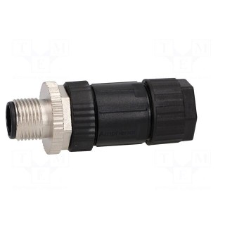 Plug | M12 | PIN: 4 | male | D code-Ethernet | for cable | screw terminal