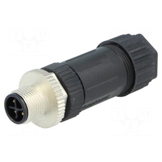 Plug | M12 | PIN: 4 | male | S code-Power | for cable | screw terminal