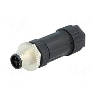 Plug | M12 | PIN: 4 | male | S code-Power | for cable | screw terminal