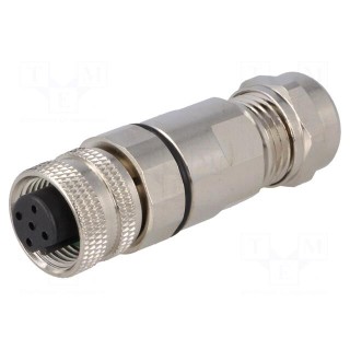 Plug | M12 | PIN: 5 | female | B code-Profibus | for cable | soldered