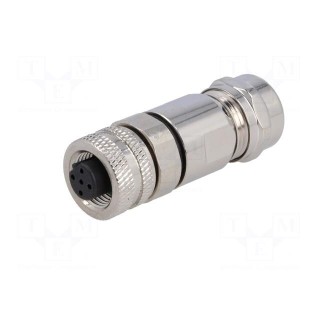 Plug | M12 | PIN: 5 | female | B code-Profibus | for cable | soldering