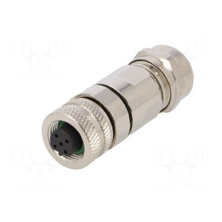 Plug | M12 | PIN: 5 | female | B code-Profibus | for cable | soldering