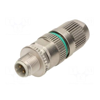 Plug | M12 | PIN: 5 | male | B code-Profibus | for cable | screw terminal