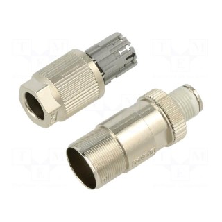 Plug | M12 | PIN: 8 | male | X code-ProfiNET | for cable | IDC | straight