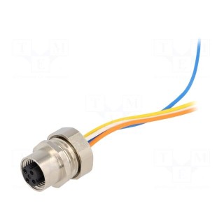 Socket | M12 | PIN: 4 | female | D code-Ethernet | cables | 0.5m
