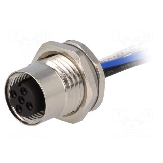 Socket | M12 | PIN: 4 | female | D code-Ethernet | cables | IP67 | straight