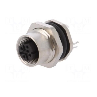 Socket | M12 | PIN: 4 | female | D code-Ethernet | for panel mounting
