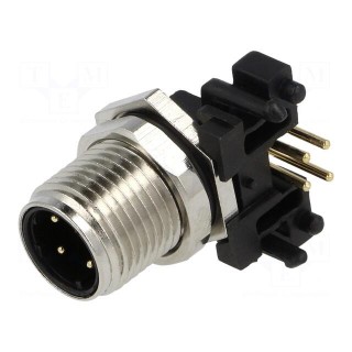 Socket | M12 | PIN: 4 | male | D code-Ethernet | THT | IP65/IP67 | 250V | 4A