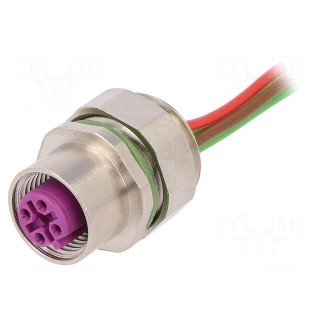 Socket | M12 | PIN: 5 | female | B code-Profibus | cables | 0.5m