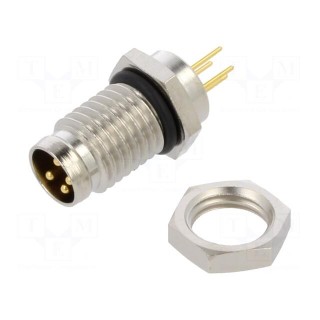 Connector: M8 | male | PIN: 4 | straight | for panel mounting | socket