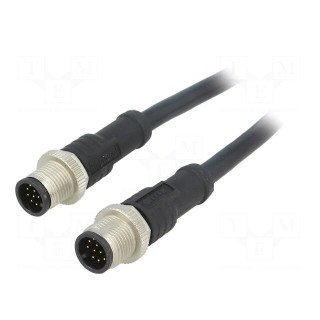 Cable: for sensors/automation | PIN: 12 | M12-M12 | 1m | plug | plug