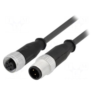 Cable: for sensors/automation | PIN: 3 | M12-M12 | 1.5m | plug | plug