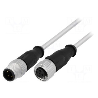 Cable: for sensors/automation | PIN: 3 | M12-M12 | 2m | plug | plug | male