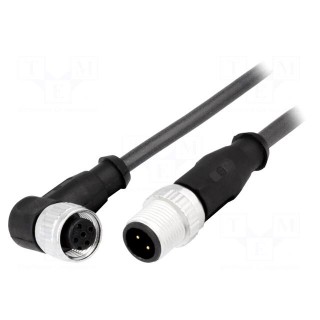 Cable: for sensors/automation | PIN: 4 | M12-M12 | 0.5m | plug | plug